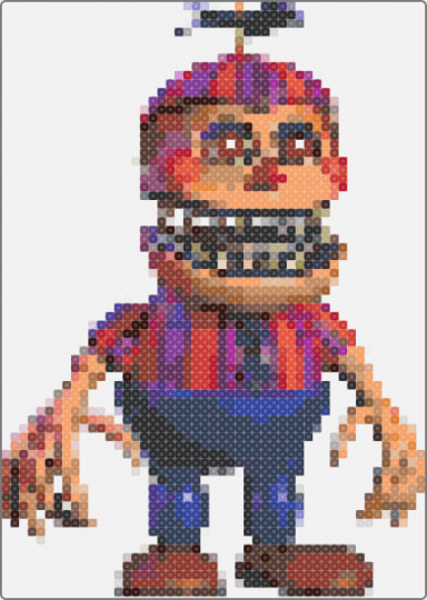 Nightmare balloon boy - white,orange,brown,red,colorful