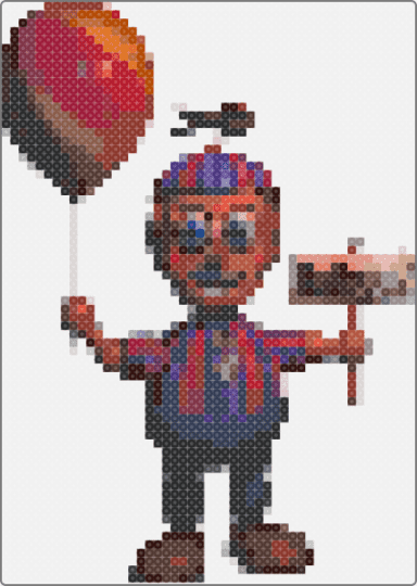 Balloon boy - white,red,brown,purple