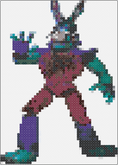 Glamrock Bonnie - white,purple,brown,teal,colorful
