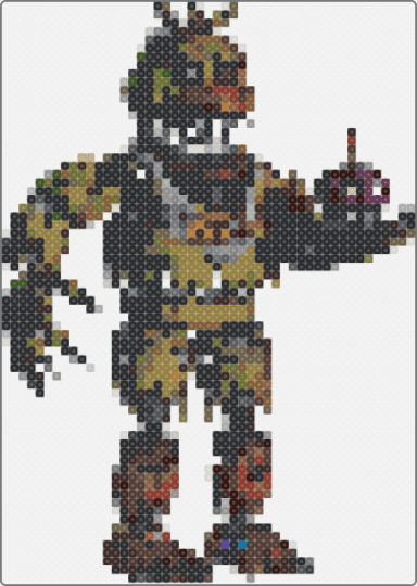 Nightmare chica - white,tan,brown,gold,colorful