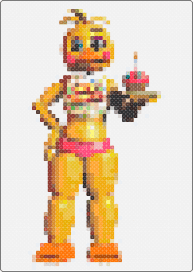 Toy chica - white,tan,brown,orange,colorful