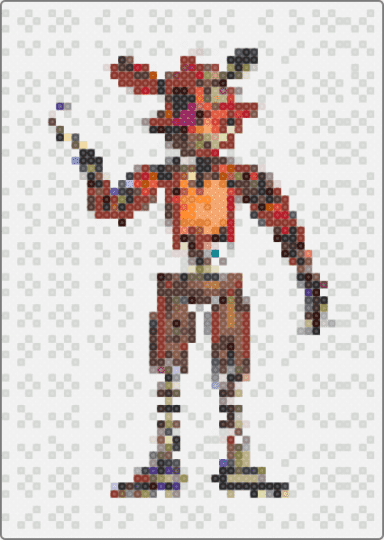 Withered foxy - white,gray,tan,red,colorful