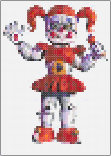 Circus baby - white,red,brown,pink,colorful