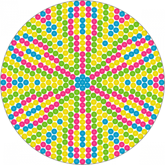 Circle Mandala - green, pink, yellow