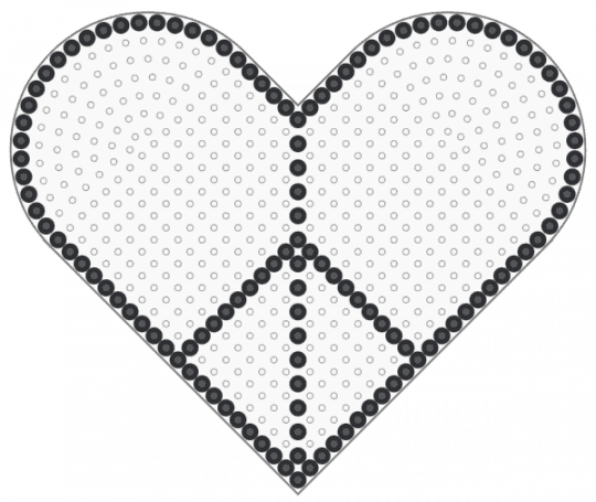 Peace Heart Template - black
