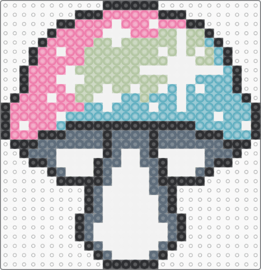 Glow In The Dark Mushroom - gray,light blue,pink