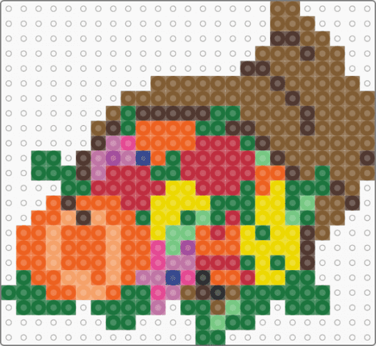 Cornucopia - tan,green,orange