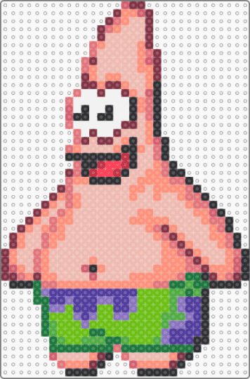Patrick Star - beige, green, orange, red