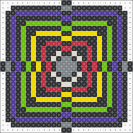 Teletubbies Geometric - black, green, purple, yellow