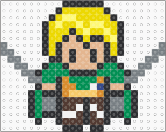Armin Arlert Sprite - gray,beige,green,yellow