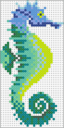 Seahorse - light blue,green,teal