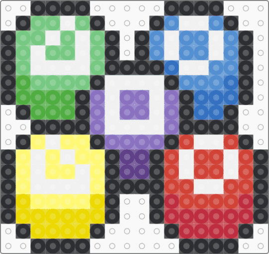 Gonggi - blue,red,yellow,teal