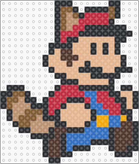 SMB 3 Raccoon Mario - black,beige,red