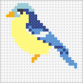 Pretty Bird 2 - bird,animal,winged,simple,blue,yellow