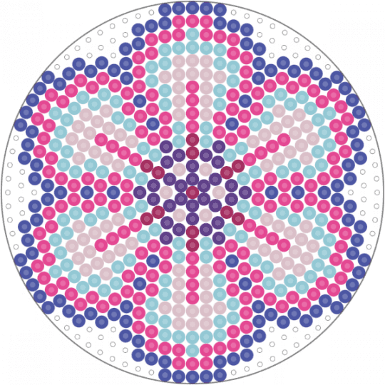 Circle Peg Flower - pink, purple