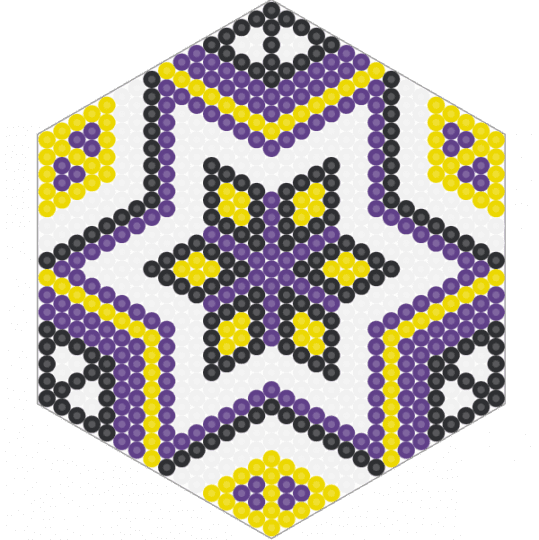 Non-Binary Pride Star Hex - purple,yellow