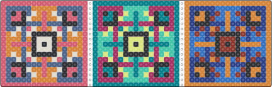 Square Tile Trio - red,teal,orange,blue