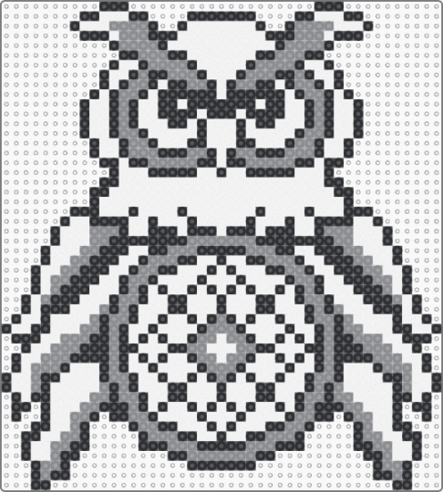 Owl Dreamcatcher Template - white,gray