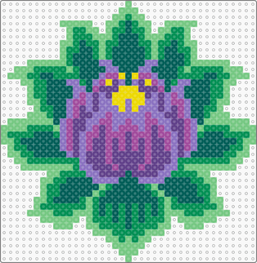 Lotus - gray, green, teal