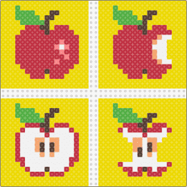 Apple Coasters - apple,fruit,coaster,food,bite,red,yellow,white
