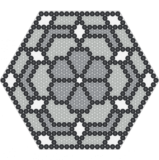 Stained Glass Flower Template - gray,beige