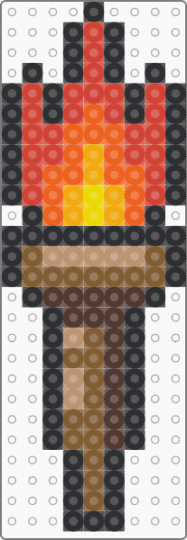 Torch - brown, orange, red, tan