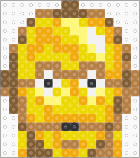 C-3PO Head - tan,yellow