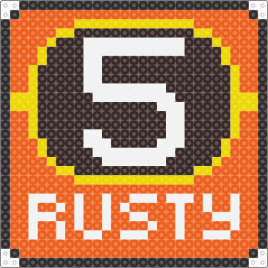 Rusty Coaster - brown,orange
