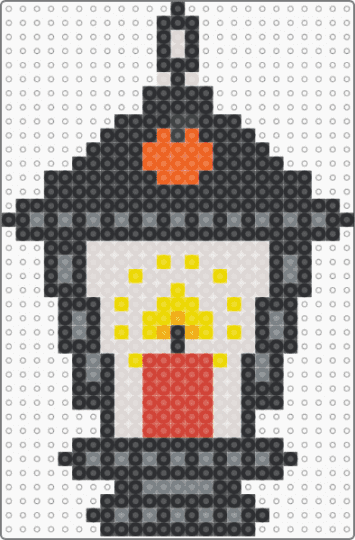 Halloween Lantern - beige, black, gray
