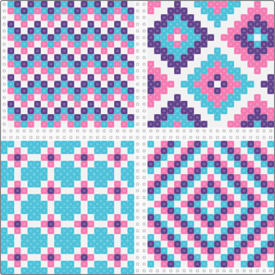 Diamond Pattern Coasters - light blue
