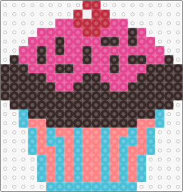 Cupcake 2 - cupcake,dessert,food,sweet,cherry,chocolate,sprinkles,pink,blue,black