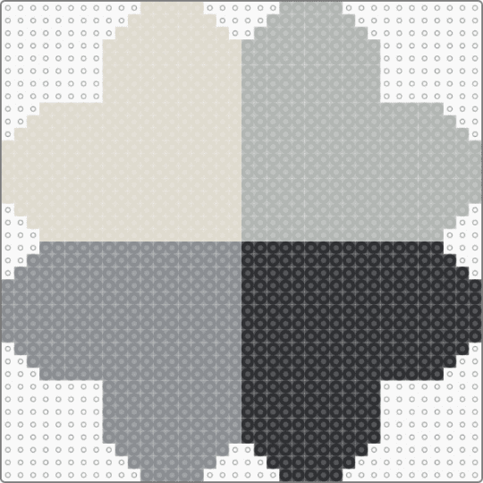 Heart Four-Leaf Clover Template - beige,gray