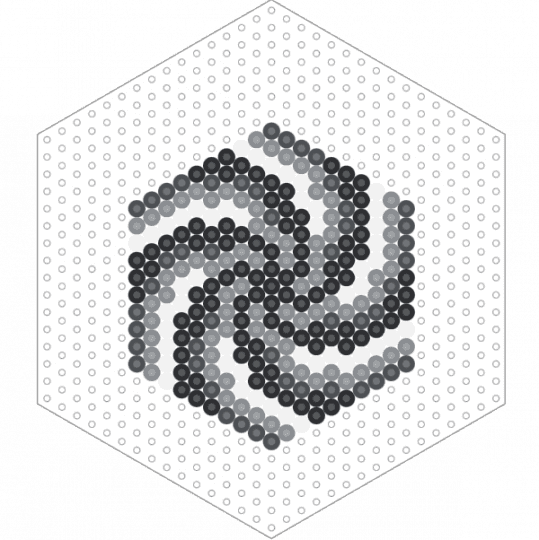 Mini Hex Swirl Template - gray, white