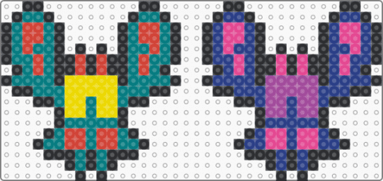 Galaga Commander - blue, pink, teal