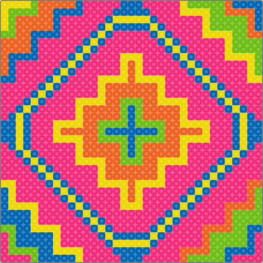 Tribal Pattern - blue, pink