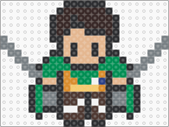 Eren Yeager Sprite - gray,brown,beige,green