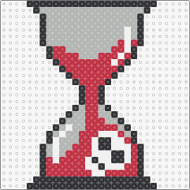 Death Hourglass - hourglass,clock,time,sand,spooky,skull,halloween,gray,red