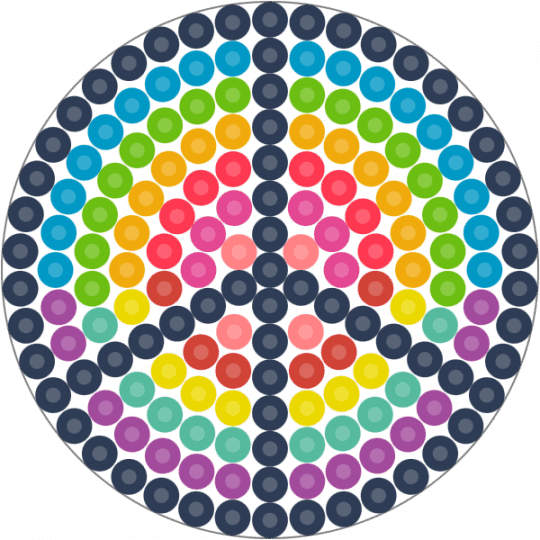 Small Rainbow Peace Sign - pink, purple