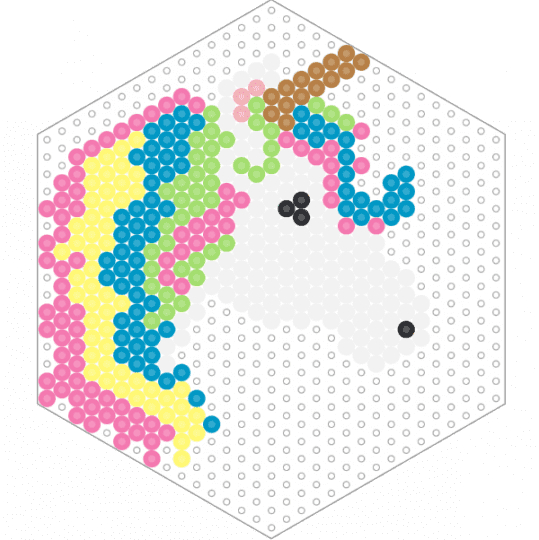 Unicorn Head - pink,yellow,light blue,green