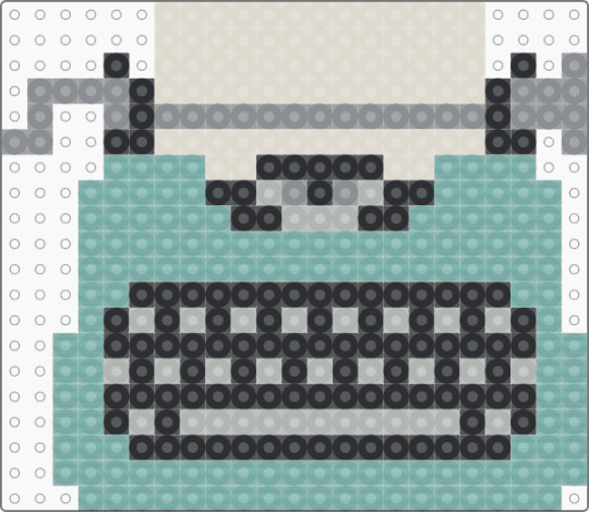 Typewriter - beige, teal