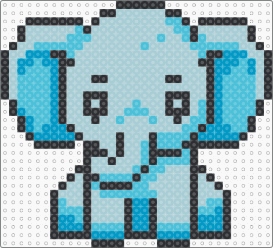 Cute Sitting Elephant - elephant,animal,cute,black,light blue