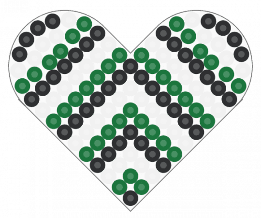 Neutrois Pride Mini Heart - green, white