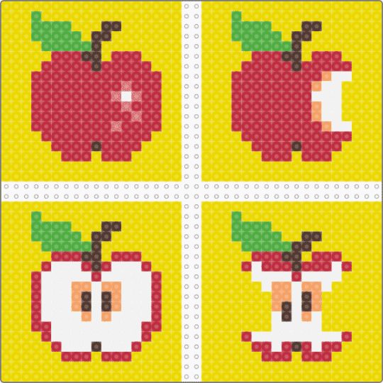 Apple Coasters - apple,fruit,yellow,red
