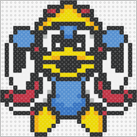 King Dedede GBC - king dedede,kirby,nintendo,character,video game,penguin,blue,yellow,white