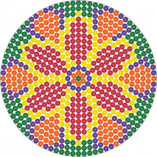 Circle Mandala (5) - orange, red, yellow