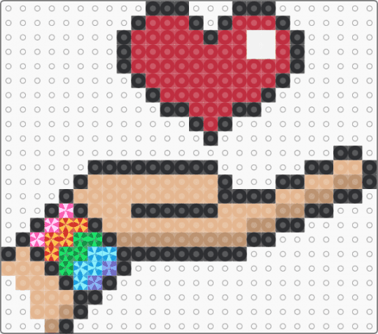 Heart Over Open Hand - red,beige