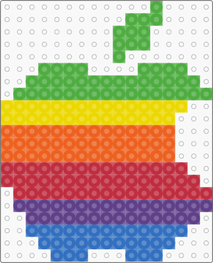 Apple Logo 1977 - green,orange,red