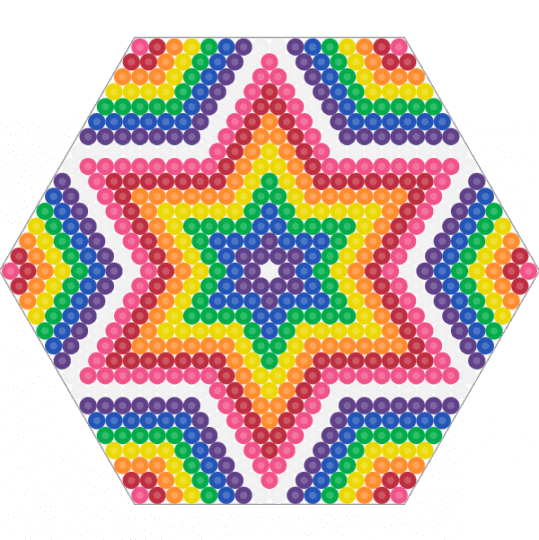 Hex-Star Pattern - red,yellow,blue,colorful