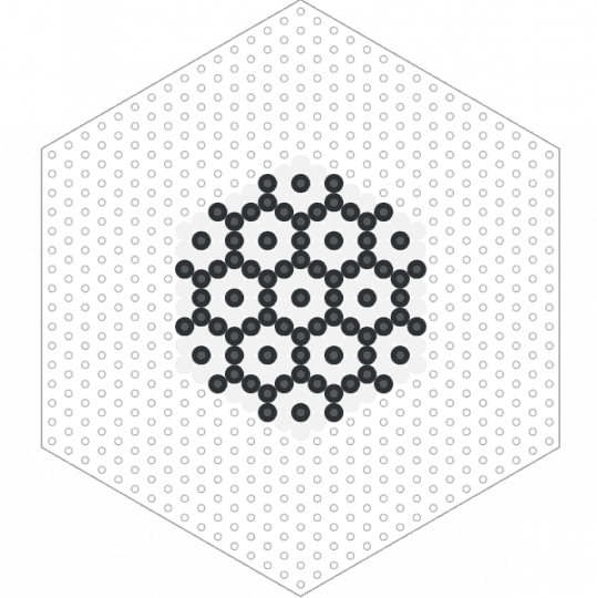 Mini-Hex Polka Dot Template - black,white