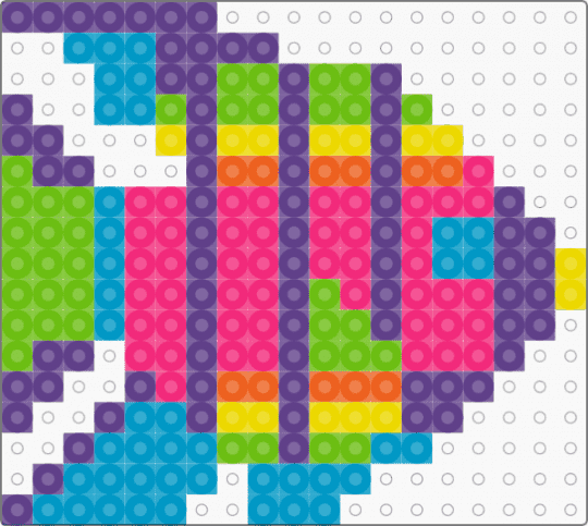Lisa Frank Fish - purple,light blue,green,pink